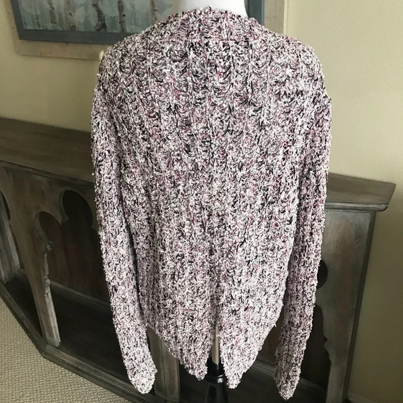 NWOT THAKOON Pink White Slit-Back Cotton-Blend Sweater Open Knit Casual Medium - Picture 4 of 8